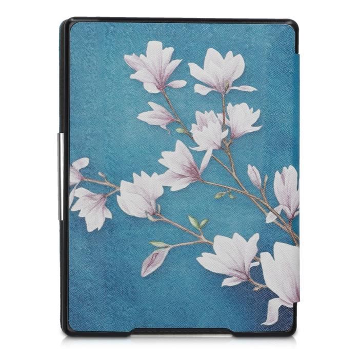 Étui Liseuse En Jean Pour Kobo Aura H2O Edition 1 - Protection à Rabat Magnétique, Bleu