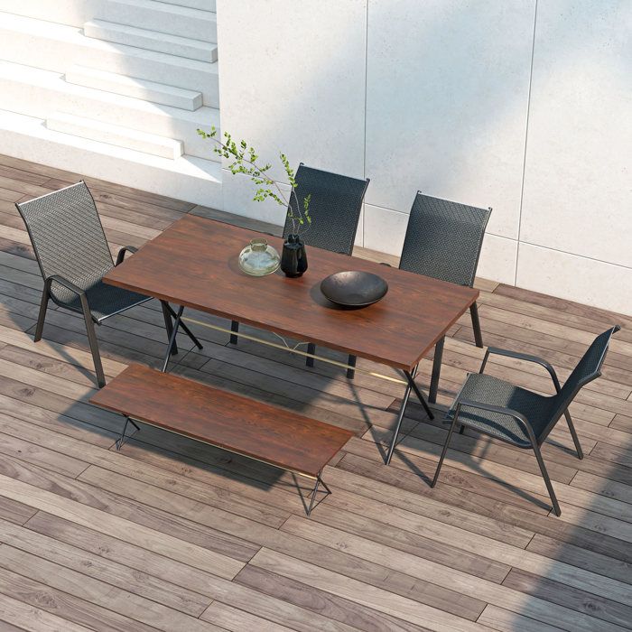 Lot De 4 Chaises De Jardin Empilables Outsunny – Haut Dossier, Accoudoirs, Acier Revêtu Gris – Terrasse & Piscine