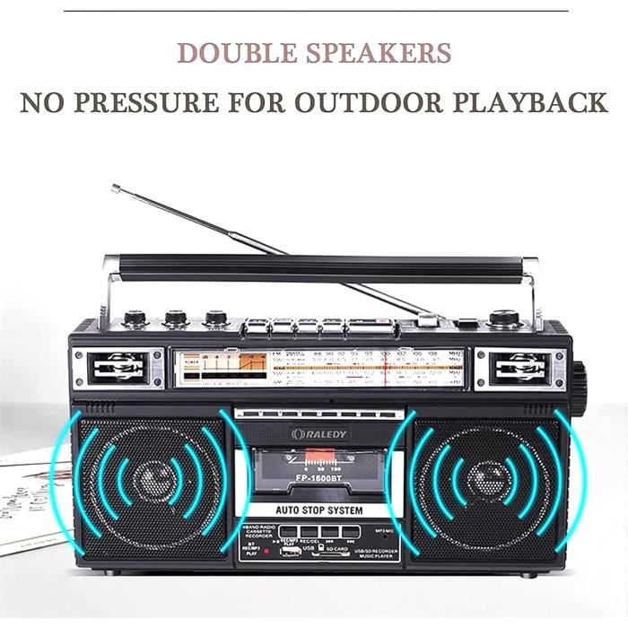 Lecteur De Cassette Radio Am-Fm, Lecteur De Cassette Baladeur Portable, Lecteur De Cassette