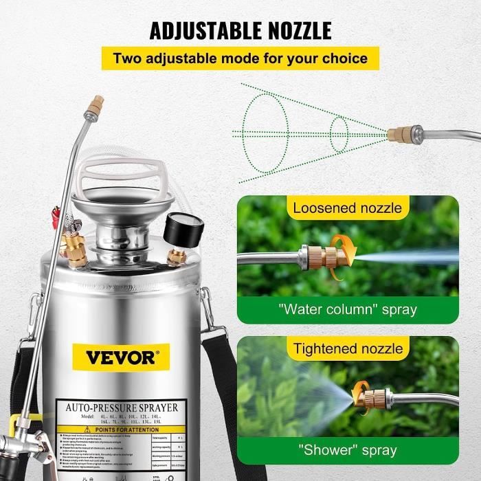 Happybuy Pulvérisateur INOX 8L Brumisateur Jardin pour Plante pour — free download