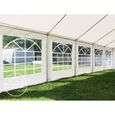 Tonnelle Toolport Tente de réception 6x12 m PVC env. 500g/m² rouge blanc imperméable-3