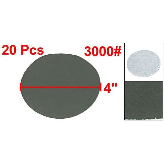 10,2cm Dia 3000Papier abrasif grain Disque abrasif ponçage rond Lot de 20