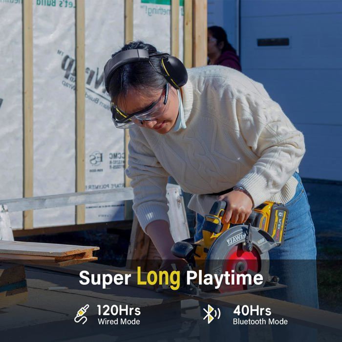 Casque Anti Bruit Bluetooth Professionnel Casque Anti-Bruit PROTEAR Bluetooth 5.4 - SNR 30dB, 120h Autonomie, Micro Intégré Pour Travail/Bricolage Protection Auditive Travail