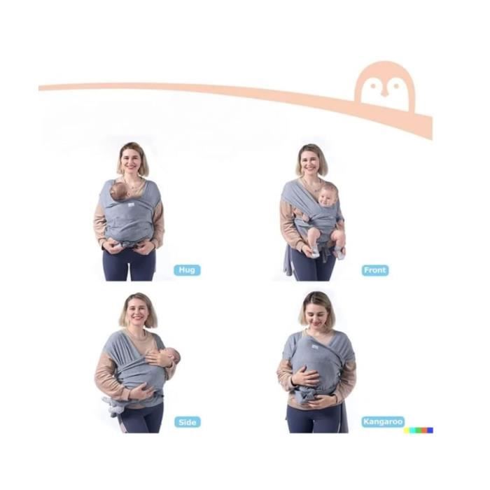 Écharpe De Portage Bébé Réglable 6-36 Mois - Porte-bébé Physiologique Léger Et Respirant - Sling Ergonomique Pour Randonnée - 3