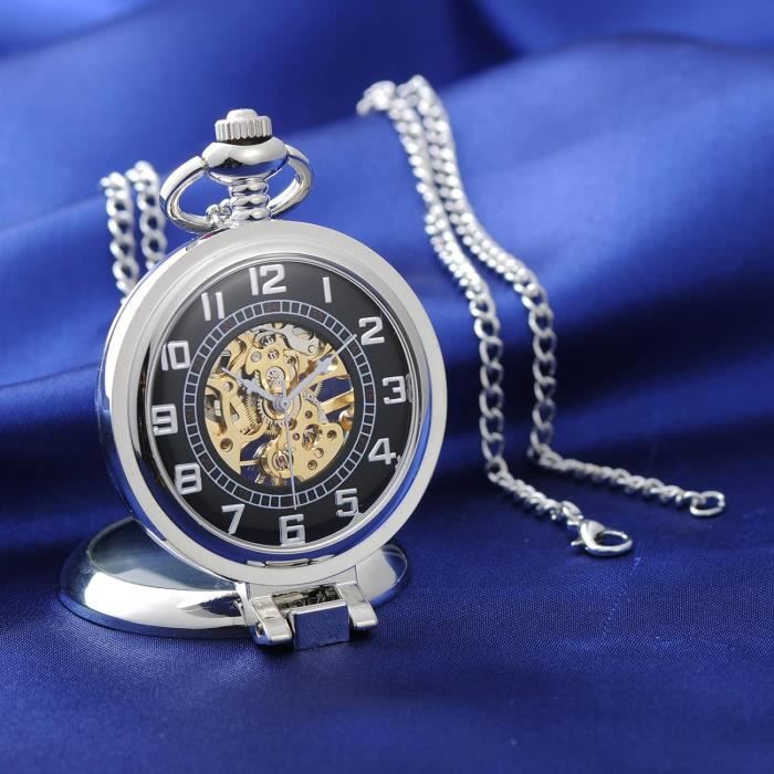 Montre De Poche M canique Papa Debout Vintage Steampunk Grav
