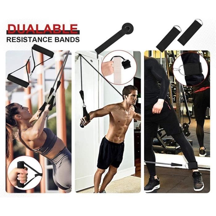 Lot De 2 Bandes De Résistance En Tpe - Bandes De Résistance - Rouge - 35 Kg Et Noir - 25 À 65 Lb - Bande De Gymnastique - Bande - Sport