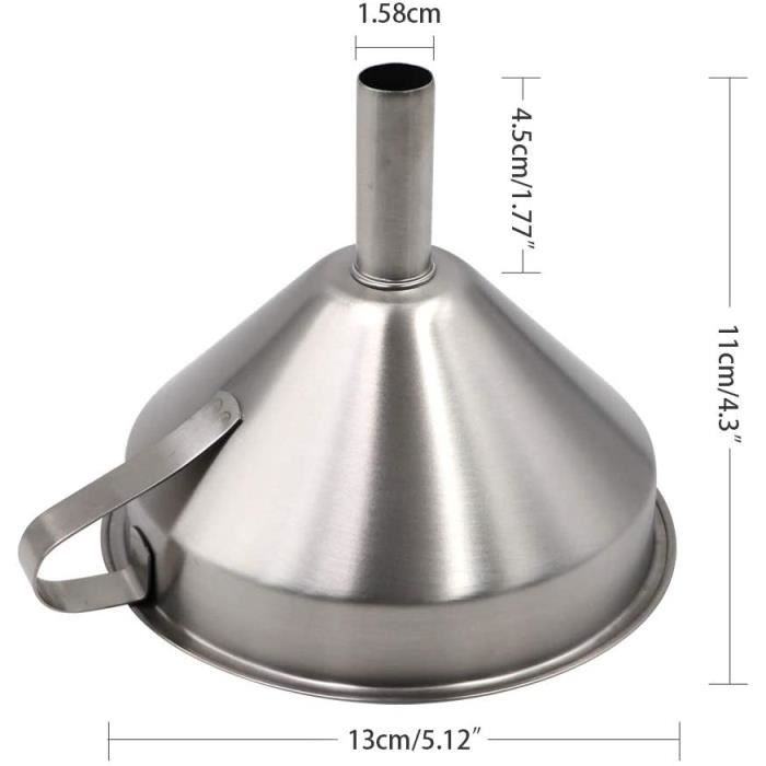 Entonnoir Inox Avec Filtre – Mini Passoire Pour Transvaser Huile, Vin, Confiture | Ustensile De Cuisine Pratique Et Facile à Nettoyer