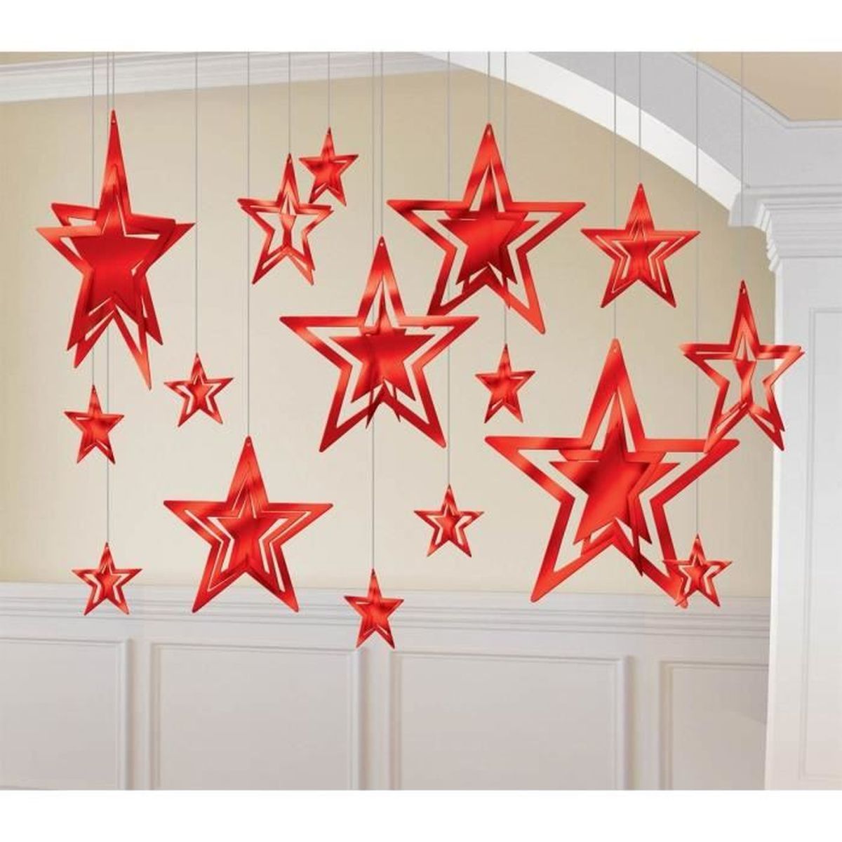 Décoration Noel À Suspendre Étoiles Rouge 3D - Cdiscount Maison