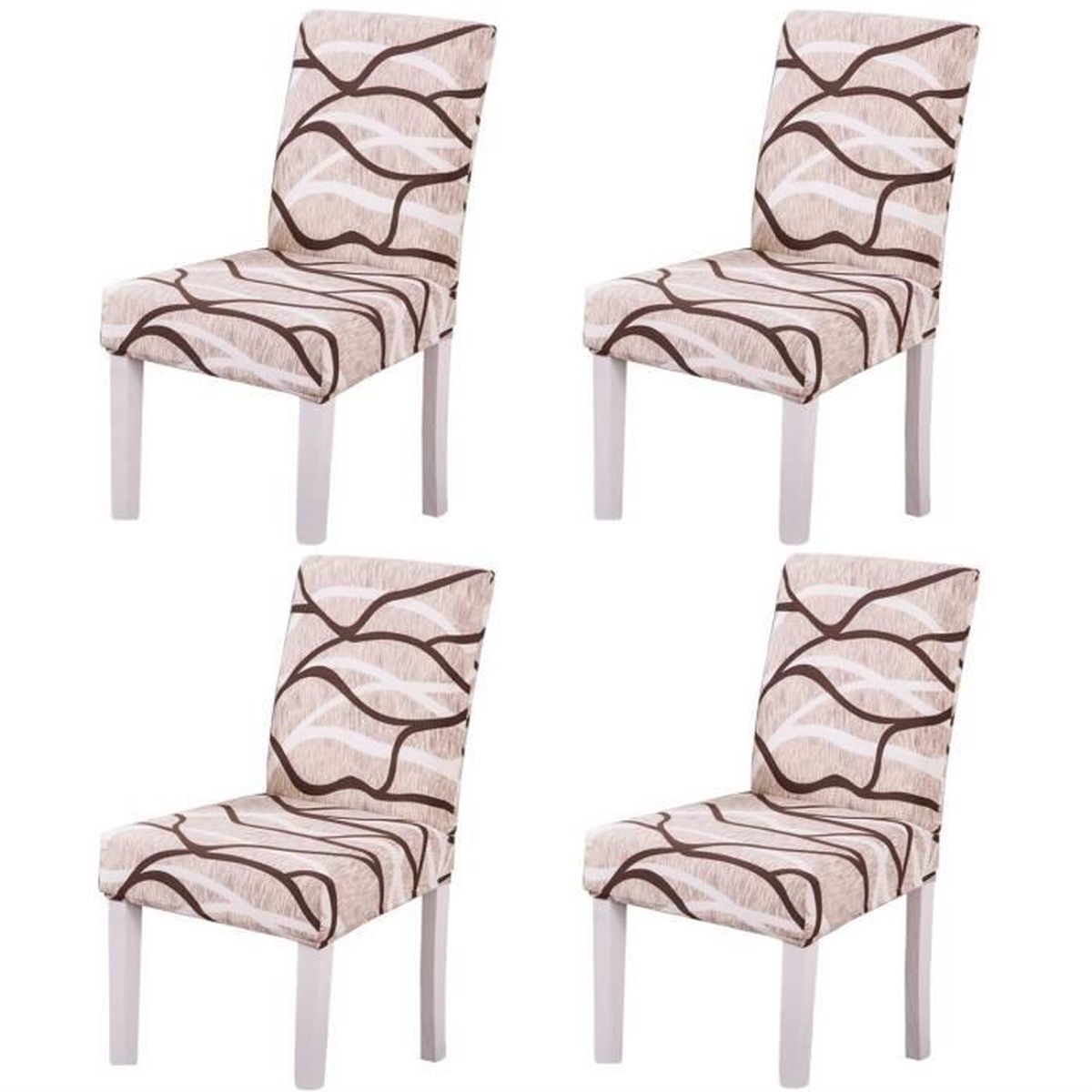 4PCS Housse de Chaise Universelle Extensible pour Décoration de Chaise