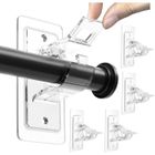 KATOOM Lot de 24 supports de tringle à rideaux auto-adhésifs sans perçage pour tringle à rideau sans clous pour salle de bain et salon