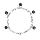 Bracelet - PERLINEA - CHARM'S - 5 Perles de Culture d'Eau Douce - Argent 925 - Taille Adaptable