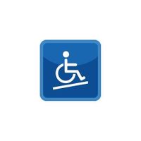 Passage handicapé fauteuil roulant 7887 autocollant sticker -  Taille : 8 cm - Couleur : vert foncé Vert Foncé