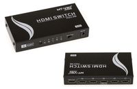 Switch HDMI 5 PORTS COMPACT - AVEC TELECOMMANDE Boitier Métal - Switch Auto-Alimenté