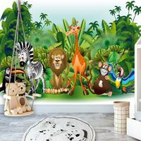 Papier peint Pour enfants Jungle Animals 300x210 cm - Papier peint panoramique - Intissé