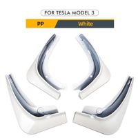 Lucky-Pièces AutoGarde-boue pour Tesla modèle 3 2021 pièces en Fiber de carbone garde-boue pour voiture ABS noir mat - Type white