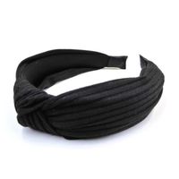 Serre tête noeud en tissu plissé 5.5cm uni noir - RC004893