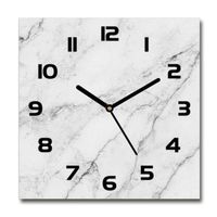 Tulup Horloge Murale 30x30cm La Mur Impression Sécurité Aiguilles Noir - Blanc - Divers - Marbre