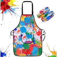 Oyccen Tablier Enfant Réglable Imperméable Pour Peinture, Cuisine Et Pâtisserie