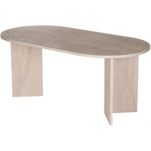 Table à manger ovale effet travertin 160cm - Cdiscount