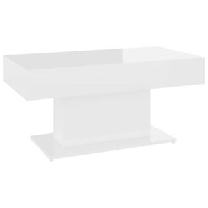 TABLE BASSE Table basse Blanc brillant 96x50x45 cm Aggloméré-A