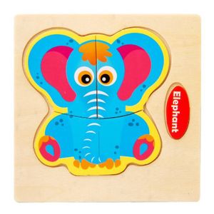 PUZZLE Éléphant - Puzzle 3d En Bois Montessori Pour Bébés