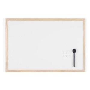 Navaris Tableau Blanc magnétique en Verre - Tableau Mural effaçable 90 x 60  cm avec 1x Stylo Feutre 5X Aimant et kit de Fixation - Panneau aimanté :  : Fournitures de bureau