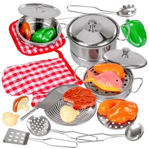 DINETTE - CUISINE Kinderplay Ustensiles de Cuisine INOX - Kits De Cu