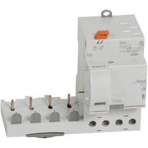 Legrand LEG411660 Interrupteur diff/érentiel dx-id Vis//Vis 4P 400 V 25 A Type AC 30 mA D/épart bas 4 m