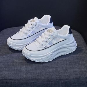 BASKET KS™ Chaussures légères pour femmes à Lacets, Style de Sneakers à plateforme à la mode, Look urbain - Creux blanc