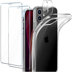 NEW'C Coque pour iPhone 12, 12 Pro Ultra Transparente Silicone en Gel TPU  Souple et 2 × Verre trempé Film Protection écran : : High-Tech