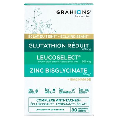 poudre glutathion éclaircissant Complément Alimentaire - Granions - Trio Glutathion - Éclaircissant -  Anti-taches - Hydratation intense