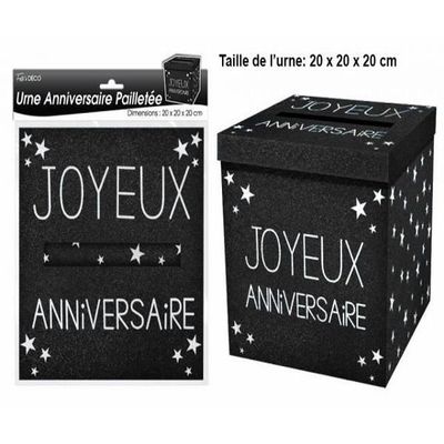 Urne Joyeux Anniversaire Pailletee Noire Achat Vente Urne Decorative Cdiscount Urne Joyeux Anniversaire Pailletee Noire Achat Vente Urne Decorative Cdiscount