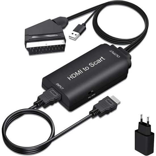 Neoteck Convertisseur Péritel Vers HDMI Adaptateur 1080P SCART Vers