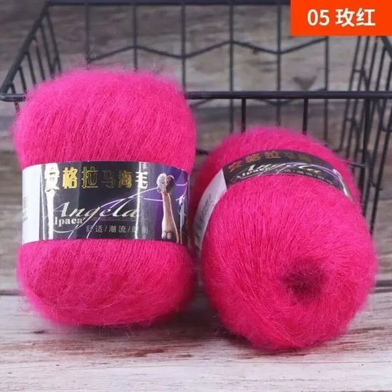 Fil Mohair à Paillettes Rose Clair - 100 G - Pour Tricot Et Crochet - Composition Laine, Mohair, Acrylique, Paillettes