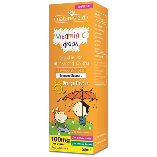 Natures Aid Vitamine C 100mg Mini Gouttes Pour Les Nourrissons Enfants 3 Mois A 5ans 50ml Cdiscount Sante Mieux Vivre