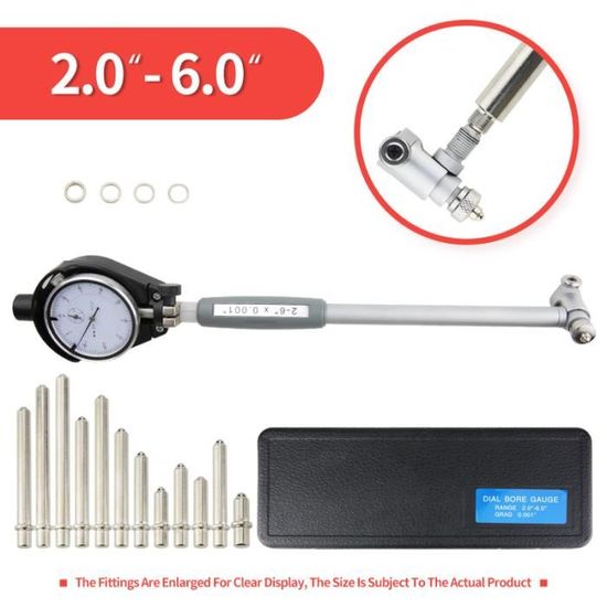Jauge D'alésage à Cadran Haute Précision - 2 Pièces - Mesure Alésage 35 à 50 Mm - Idéale Pour Filetages Et Alésages Profonds