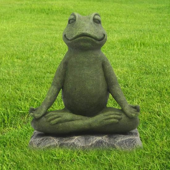 Statue De Jardin Grenouille En Résine - 22x21x19 Cm - Décor Extérieur Étanche Et Antigel