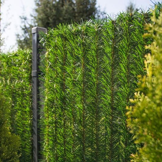 FAIRYTREES 25m Haie végétale artificielle - clôture synthétique pour jardin et balcon - Vert clair - Hauteur 120cm