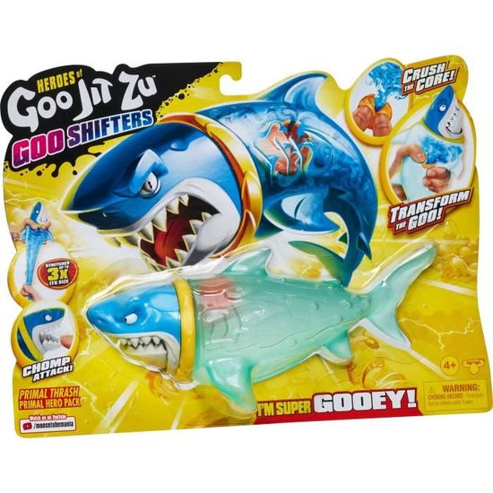 Figurine Requin Trash - MOOSE TOYS - Goo Jit Zu - Bleu - Extensible - 14 cm