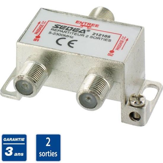 Répartiteur Antenne Triax 3 Directions - 5-2400 MHz, Compatible Satellite Et TV (349803)