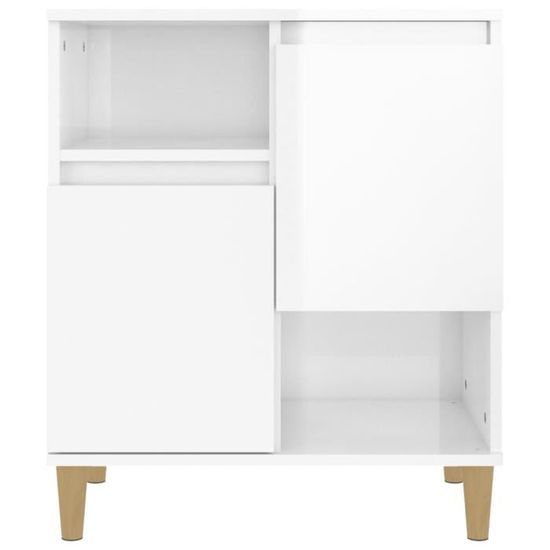 Buffet Blanc Brillant 60x35x70 Cm En Bois D'ingénierie - Neuf Sous Emballage