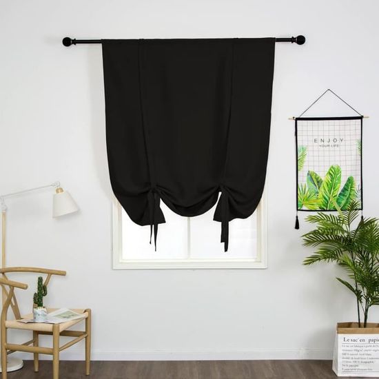 SIMPVALE Rideaux Occultants Courts Avec Embrasse - Isolation Thermique Et Passe-Tringle - Gris 140 X 140 Cm Pour Chambre Et Salon