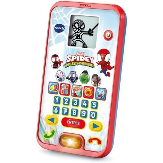 VTECH - SPIDEY - Le Smartphone Éducatif de Spidey - Enfant - Rouge - Mixte - 3 ans - Pile