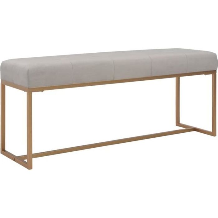 Banc Banquette style contemporain 120 cm Gris Velours