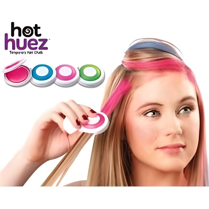 4 Disques craie cheveux mèche couleur