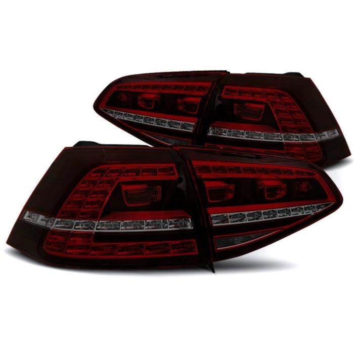 Paire de feux arriere led VW Golf 7 2013-2017 rouge fume cligno dyn