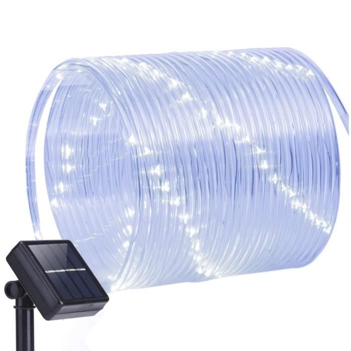 Lumière Led solaire extérieur jardin Tube lumières led bande noël fée lumière pour fête ma - Modèle: White 7m 50leds - MITYNDB06565