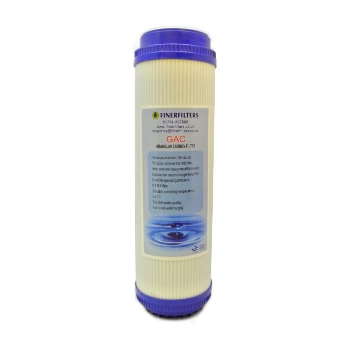 Finerfilters GAC charbon actif en grains 10- filtre à eau de cartouche pour toute la maison d'osmose inverse, l'eau potable