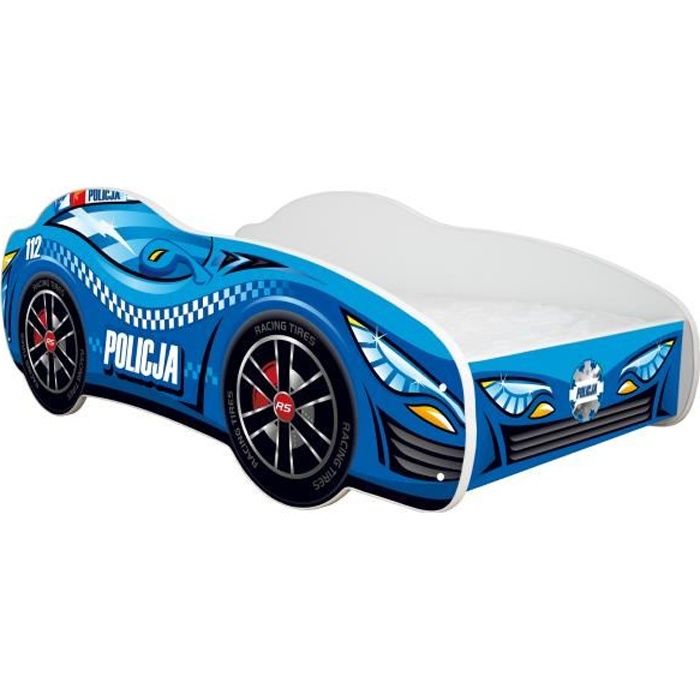 Lit enfant AUTO POLICE 140x70 cm + matelas