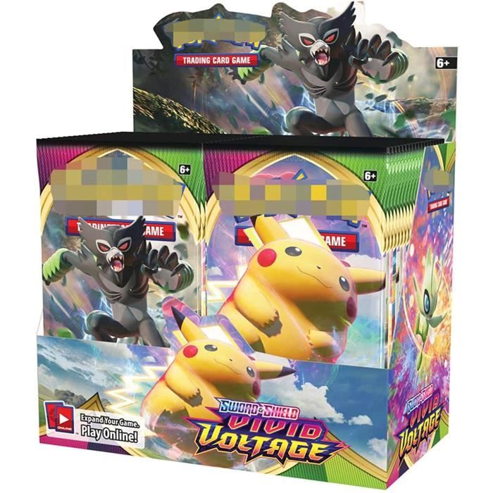 Lot de 360 cartes Pokémon GDZTBS - Booster - Boîte de présentation - Pour les fans de jeux d'enfants (Vivid 1)